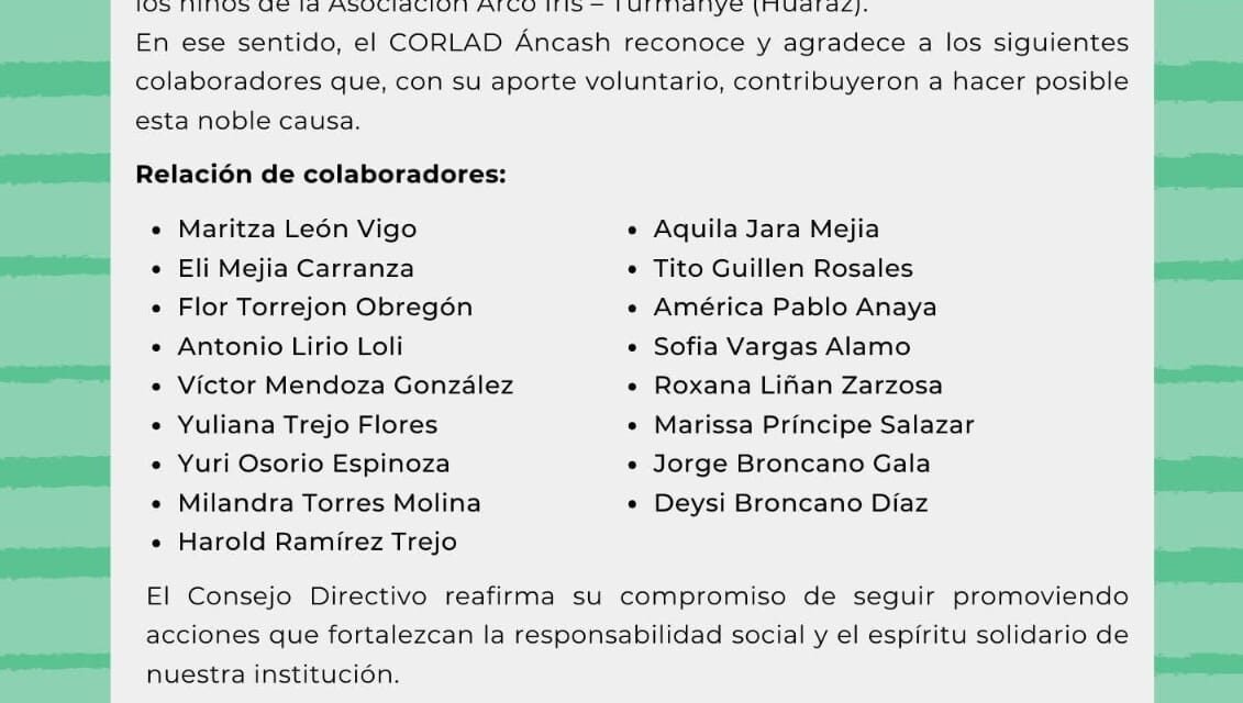 El Corlad Áncash hace entrega de kits escolares