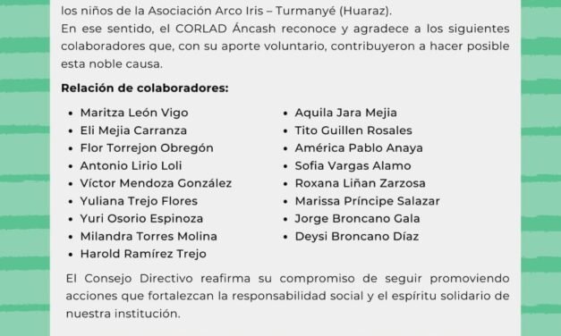 El Corlad Áncash hace entrega de kits escolares